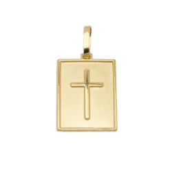 Pingente Placa Cruz em Ouro 18 Kilates - 22883